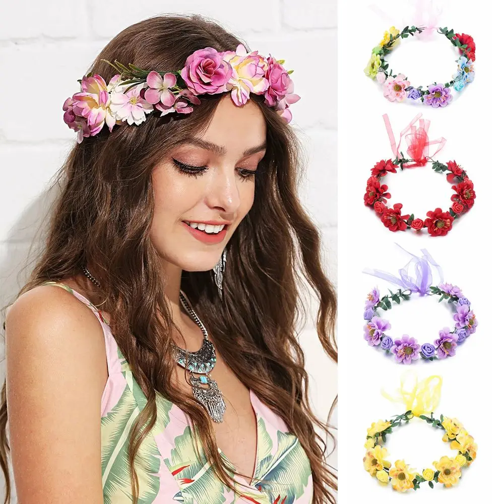 Love Fairy Blumen-Stirnband Mit Rosen – Handgefertigte Blumenkrone Für Hochzeit & Festivals