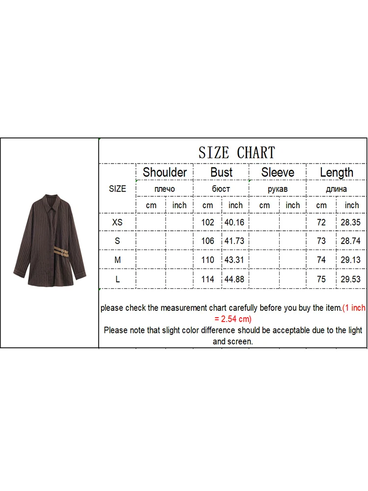 Spring New Women Casual Striped Shirt Fashion Long Sleeve Autumn Streetwear Female Loose Buckle Lapel Commuting Blouse Tops