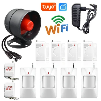 Tuya Smart WIFI Security Alarm System Siren Compatible 433Mhz Anti-theft Motion Door Sensor Compatible with Google Home Alexa 1