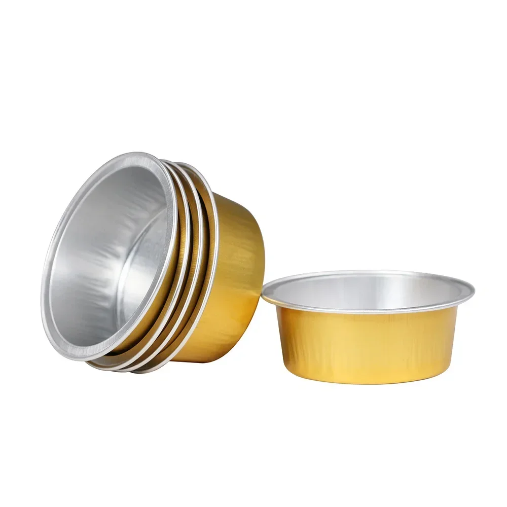 

5PCS Unhaired Butter-Bean Tool Container Golden, round Aluminum Foil Bowl Hair Removal Melting Wax Bowl Small Number Mini Bowl