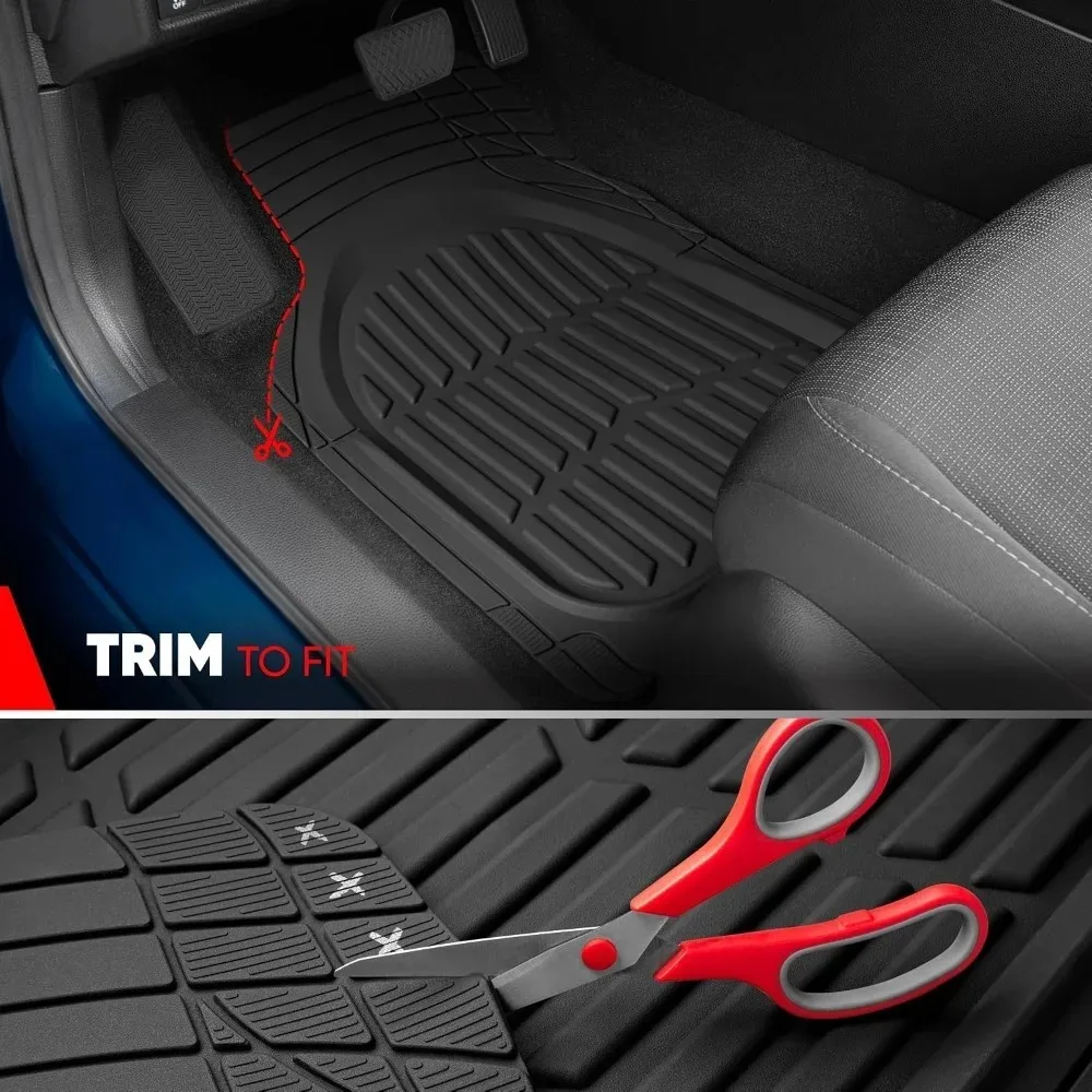 Set di 3 Tappetini Universali in PVC per Auto, Antiscivolo, Impermeabili, Resistenti, per Tutte le Stagioni, Kit di Protezione per Interni Auto - Image 3