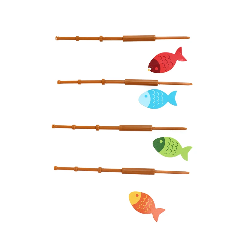 3Pcs Mini Small Plastic Fishing Rod Cupcake Toppers Birthday Party