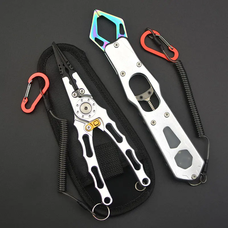다기능 알루미늄 합금 낚시 클램프 훅 리무버 라인 커터 리드 홀더 낚시 장비 세트 야외 캠핑 여행 용품