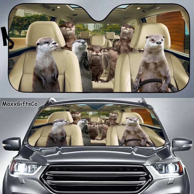 Otter Car Sun Shade, Otter Windshield, Family Sunshade, Otter Car