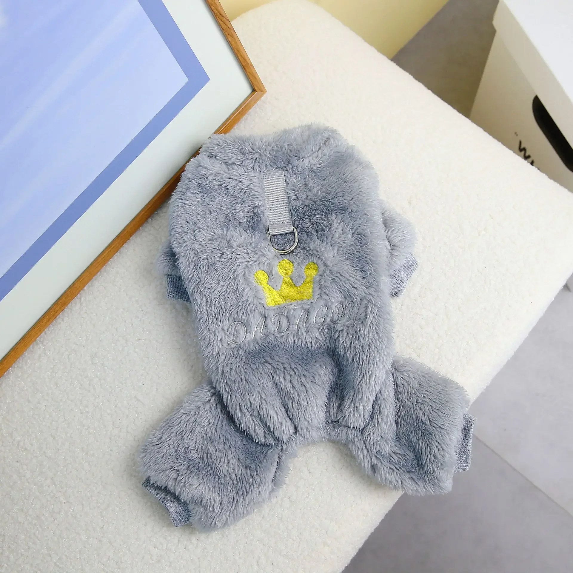 Pet dog clothes winter thickened double-sided velvet teddy bear puppy autumn and winter clothes new four-legged velvet