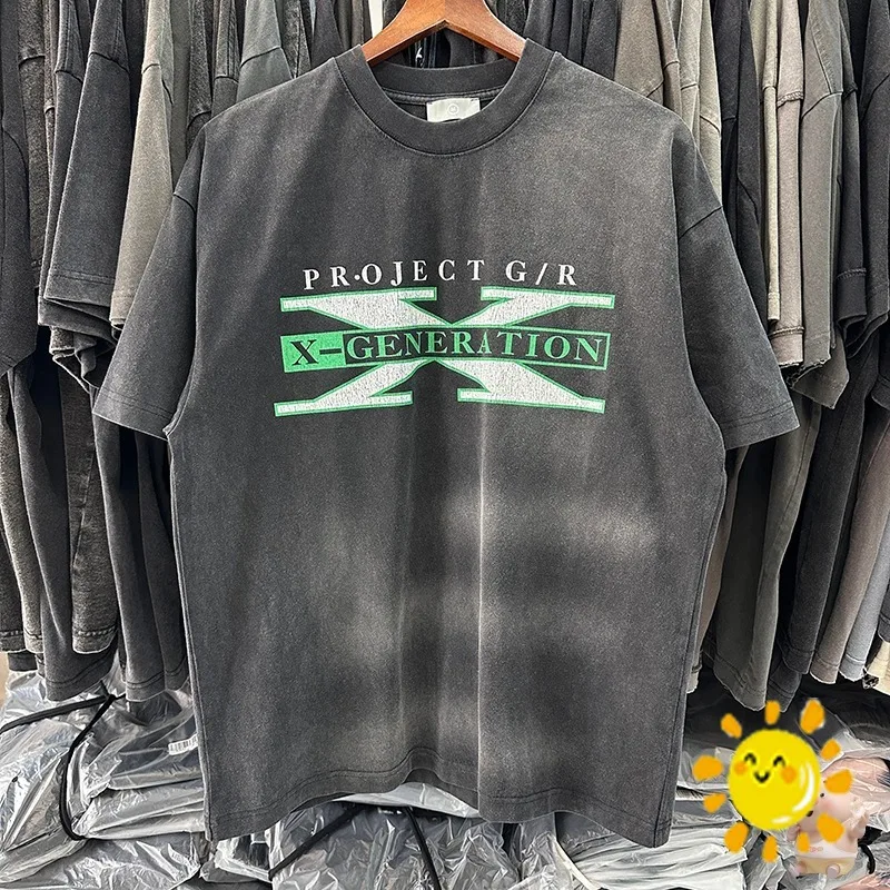 

Повседневная футболка 24SS высшего уровня PROJECT G/R, мужские и женские футболки высшего качества, топы, футболки