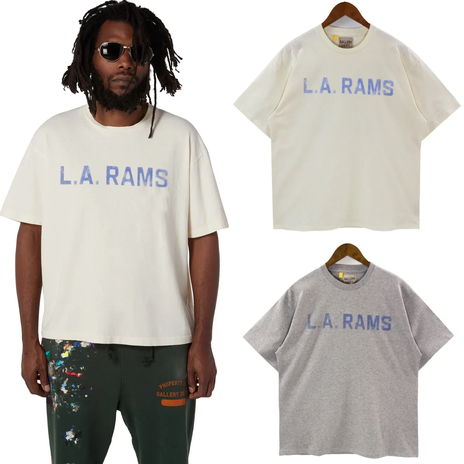 

New GALLERY DEPT Men's T-shirt Print Short Sleeve Loose Original Suebu Style Pure Cotton Casual Woman T-shirt Summer