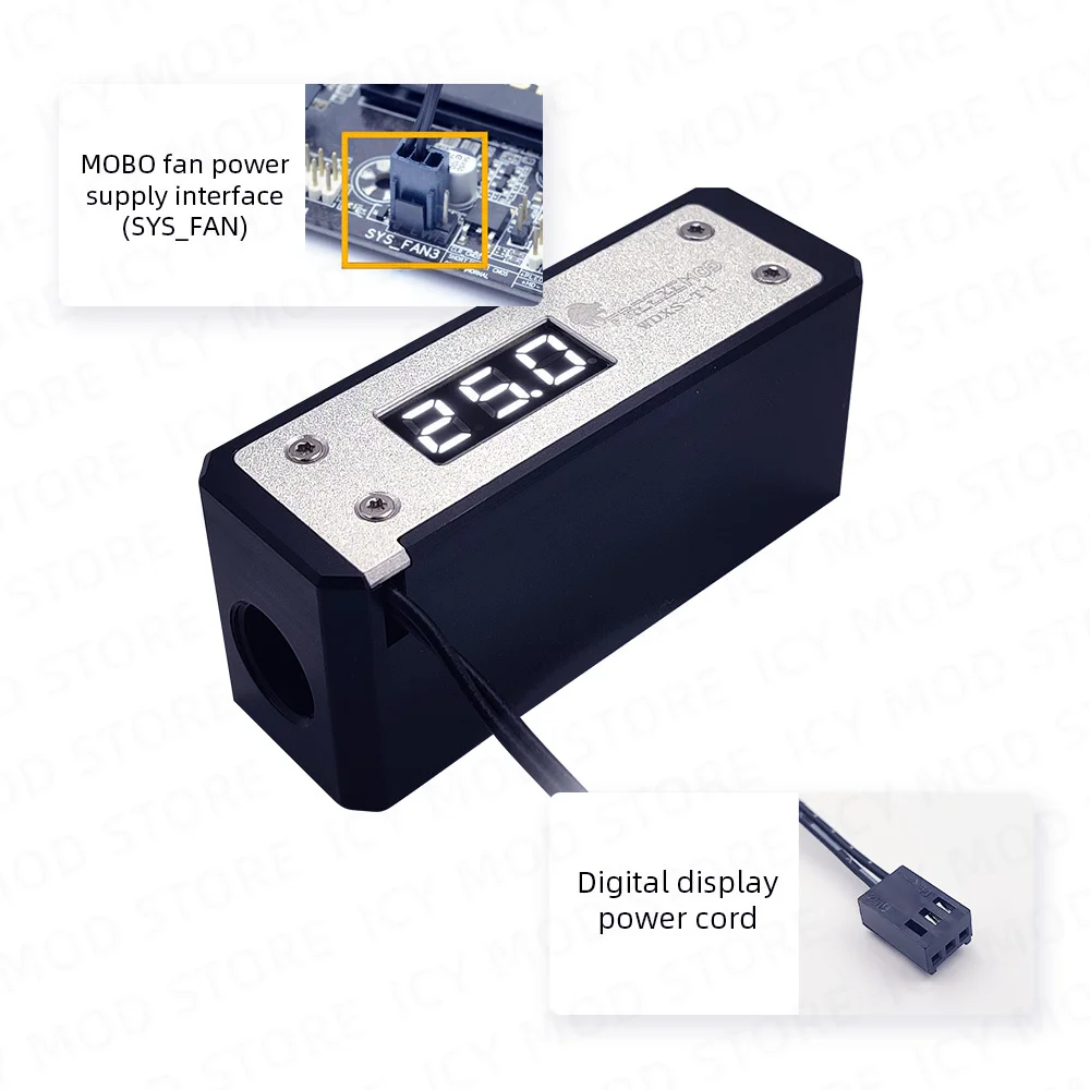Zemod-lcd Monitor Temperatura Display Flow Meter Refrigeração a Água Pom Temperatura Sensor Detecção Elétrica Iluminação Wdxs-t1 - Imagem 6