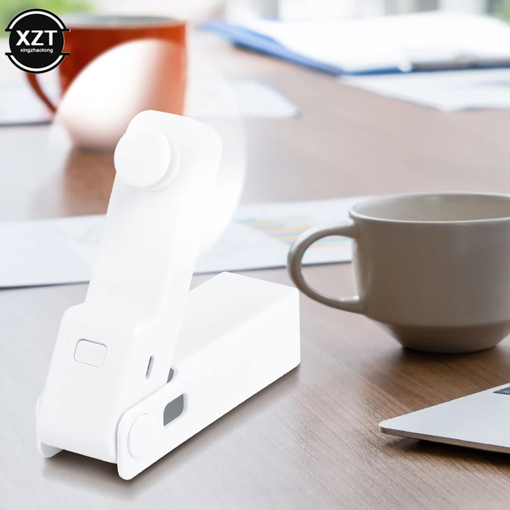 Creative Portable USB Handheld Foldable Small Fan With TPE Soft Rubber Leaf Outside Mute Mini Fan 290&deg; Adjustable handheld fan