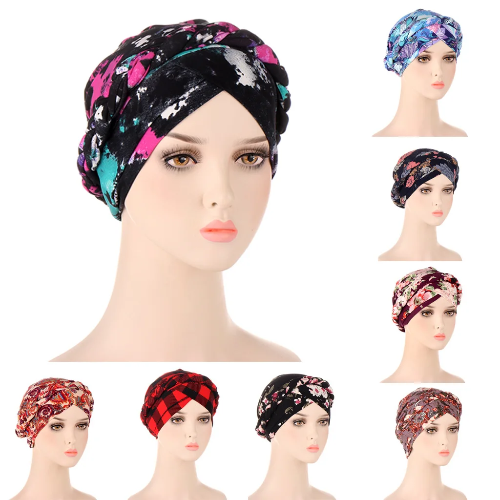 

2022 Bandanas Print Muslim Turban Scarf Women Islamic Inner Hijab Caps Femme Arab Wrap Head Scarves Musulman Turbante Mujer