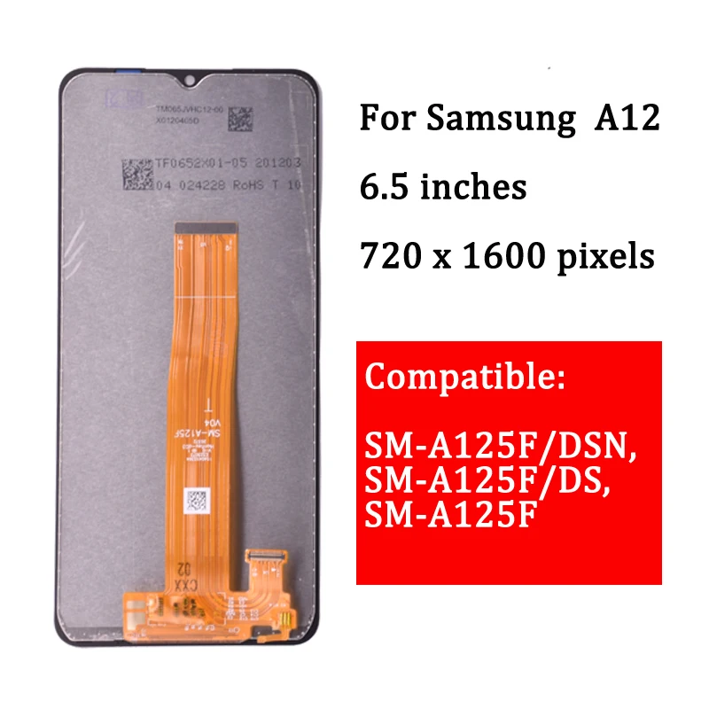   LCD ÷ ġ ũ Ÿ, Ｚ A12 A125, Ｚ SM-A125F A125F DS ÷, 6.5 ġ