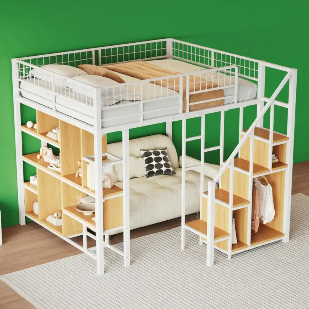 Literas Con Escritorio Debajo De Metal De 140x200 Cm - Con Escritorio,  Armario Y Escalera Cama Alta, image size:1000x1000