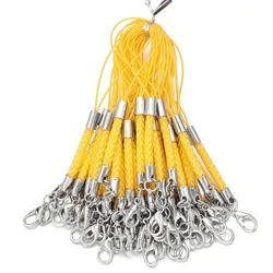 Multicolor Braided Lanyards with Lobster Clasps for DIY Jewelry and Keyrings - Pack of 10 (Gold)