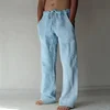 summer spring 2023 New Men's Cotton Linen Pants Male Autumn New Breathable Solid Color Linen Trousers Fitness Streetwear S-3XL 2