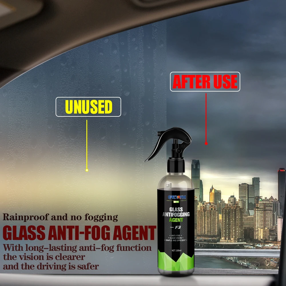 Agente antiappannamento idrorepellente per parabrezza auto, agente  antiappannamento per vetri per auto per tutti i tipi di vetro, agente per  la