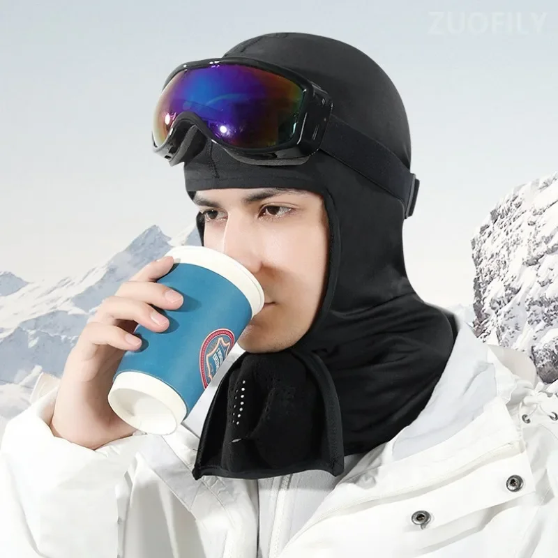 Winter Fleece Hat Balaclava Face Mask Neck Warmer Magnets Ski Mask Breathable Windproof Mask Head Cover Sport Cycling Ski Scarf 5