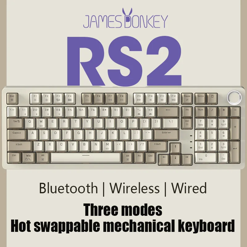

james donkey RS2 Mechanical Keyboard the third mock examination Gasket Structure Wireless 2.4 Bluetooth Wired Customized Hot Plu