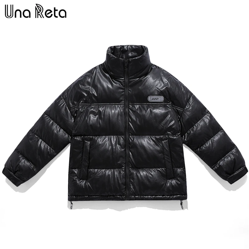 

Una Reta PU Male Coat Winter Harajuku Parka Jackets For Men Clothing Hip-hop Plus Cotton Zipper Unisex Padded