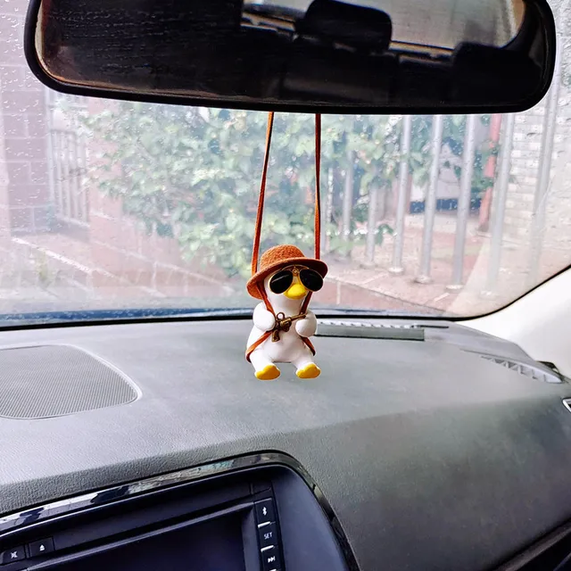 Atsafepro Swinging Duck Car Hanging Ornament Canard Rear View Mirror Auto  Pendant Decoration Pistol Cowboy Perfume Air Freshener - Ornaments -  AliExpress