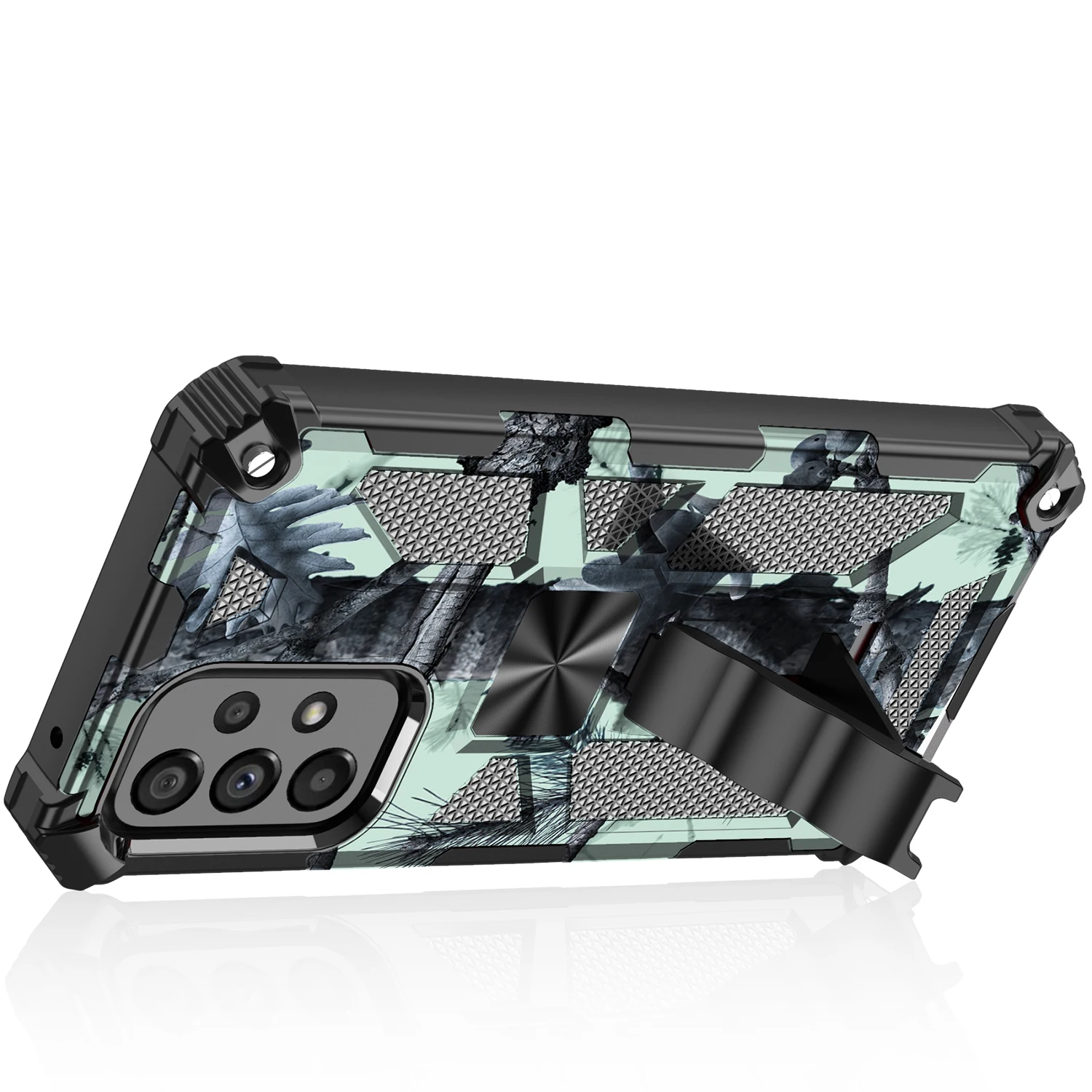 Rugged Camouflage Kickstand Phone Case with Military-Grade Protection