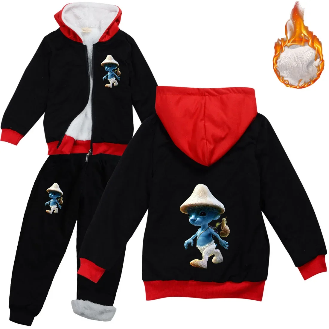 

Шайлушай Blue Cats Shailushai Costume Kids Smurf Cat Clothes Baby Boys Winter Thick Tracksuit Girls Zipper Jacket Pants 2pcs Set