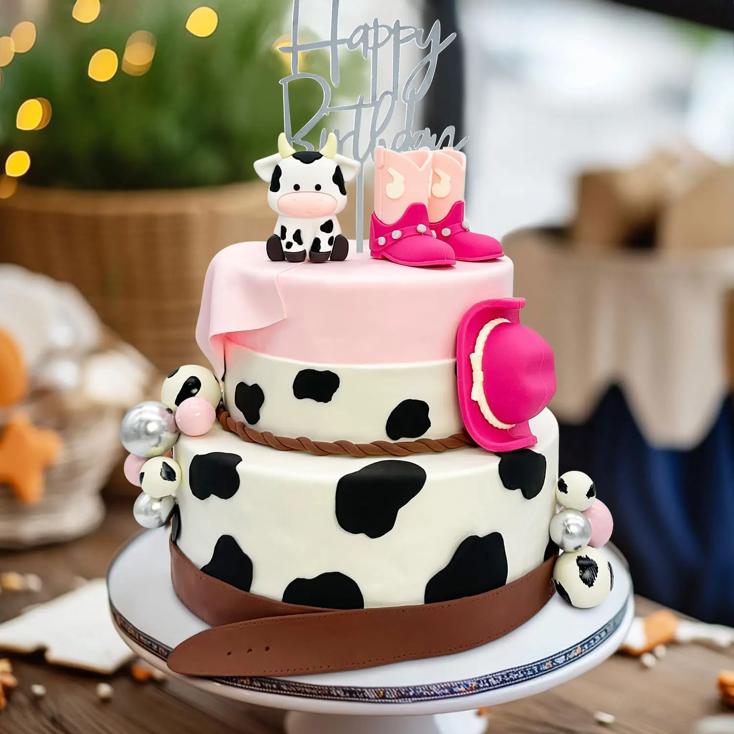 20 Stück Cowboy-Kuchendekorationen mit Cowboyhut, Stiefeln, Kuh-Kuchenaufsatz, Geburtstagsfeier, Babyparty, Mottoparty-Dekoration – Detail 10