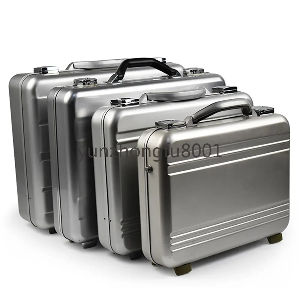 

Portable Aluminum Alloy Suitcase Toolbox Business Waterproof Travel Storage Bag Laptop Tablet PC Case Valuables Safe Deposit Box