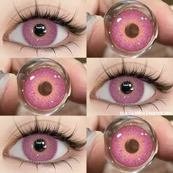 Vibrant Colored Eye Contact Lenses - Natural Black, Blue, and Brown Enhancements (2 - Pack) (RIYADH - PINK)