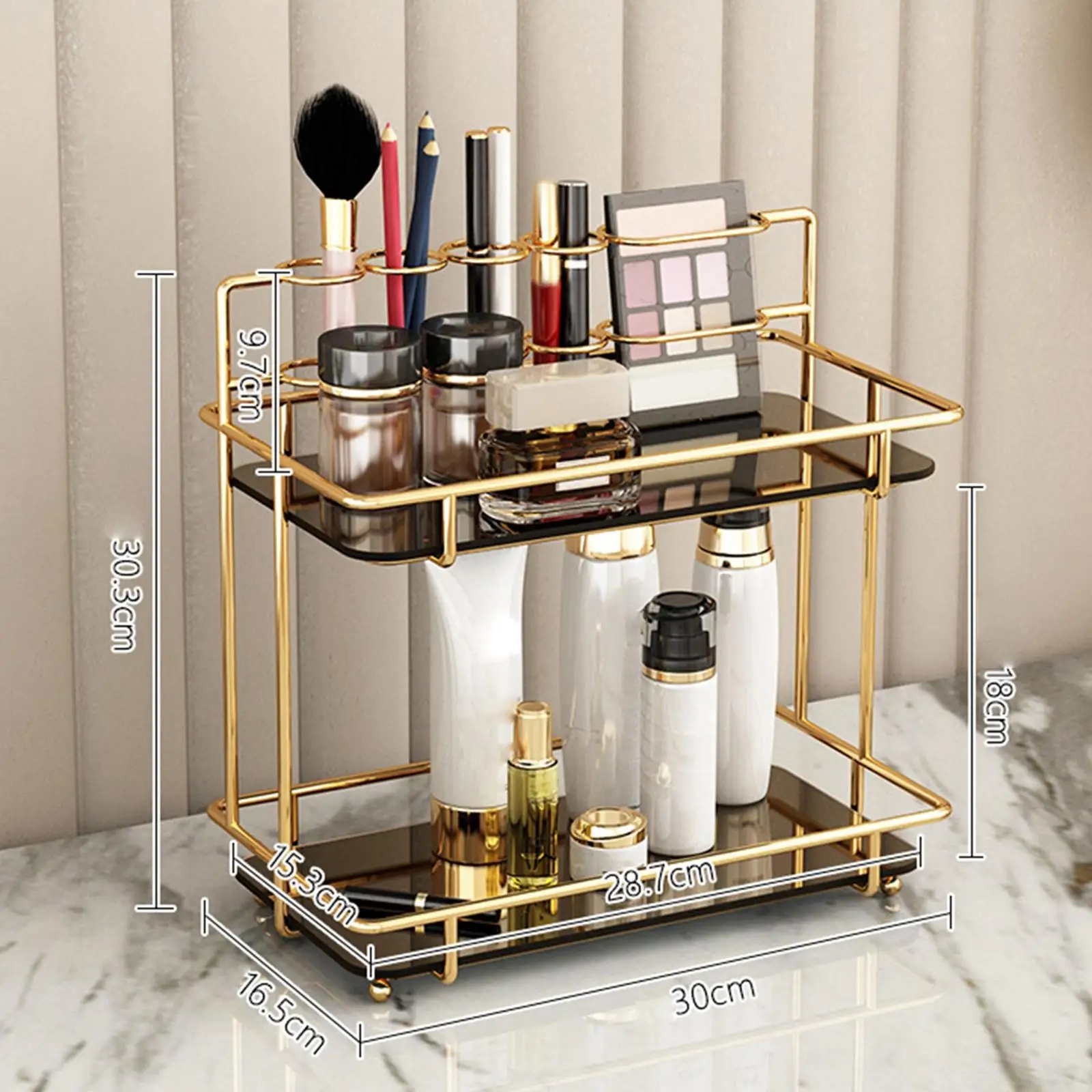 Bathroom Organizer Countertop Gold, 2 Tier Bathroom Vanity Organizer Makeup  Shelf Removable Tier Tray for Dresser,Bedroom - AliExpress