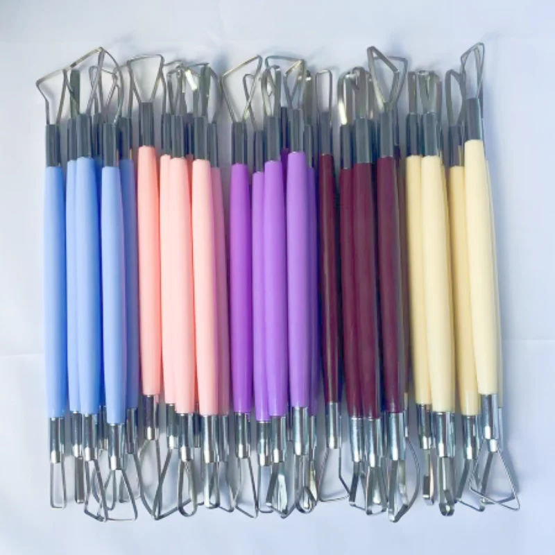 6 pieces of stainless steel double head pottery carving knife DIY handmade fruit and vegetable sculpture tools pottery tools pottery sculpting tools