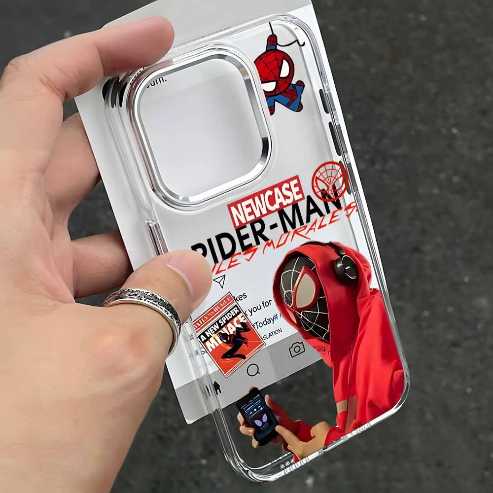 Enhanced Transparent Soft Cover - Cool Y-Spiders M-Man Design Phone Case