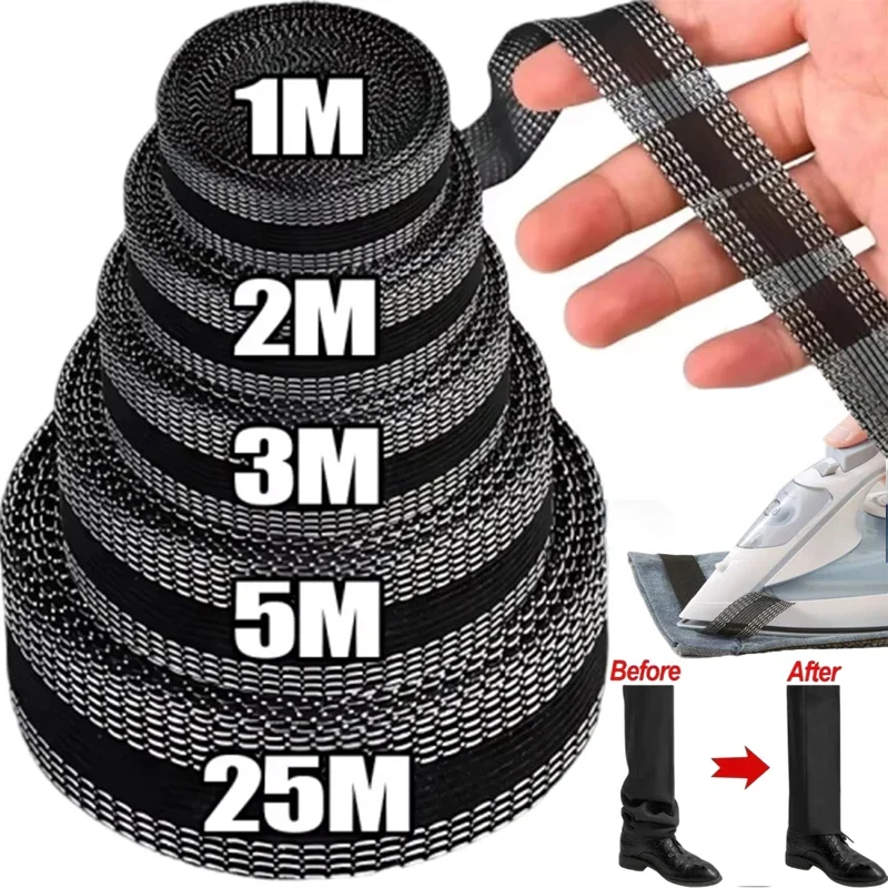 Self Adhesive Fabric Tape Self Adhesive Tape Clothing Auxiliary Fabric Self-Adhesive Pant Paste Tape for Pants Edge Shorten Trousers Patch Clothing Iron-on Hem Fabric Tape DIY Sewing Supplies 1/25M