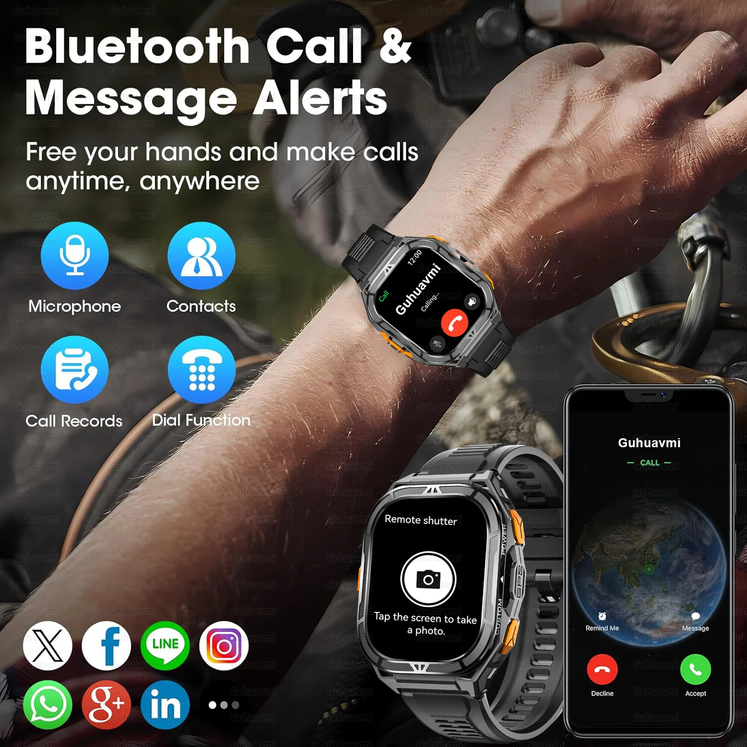 New Men Military Grade T-REX GPS Smart Watch