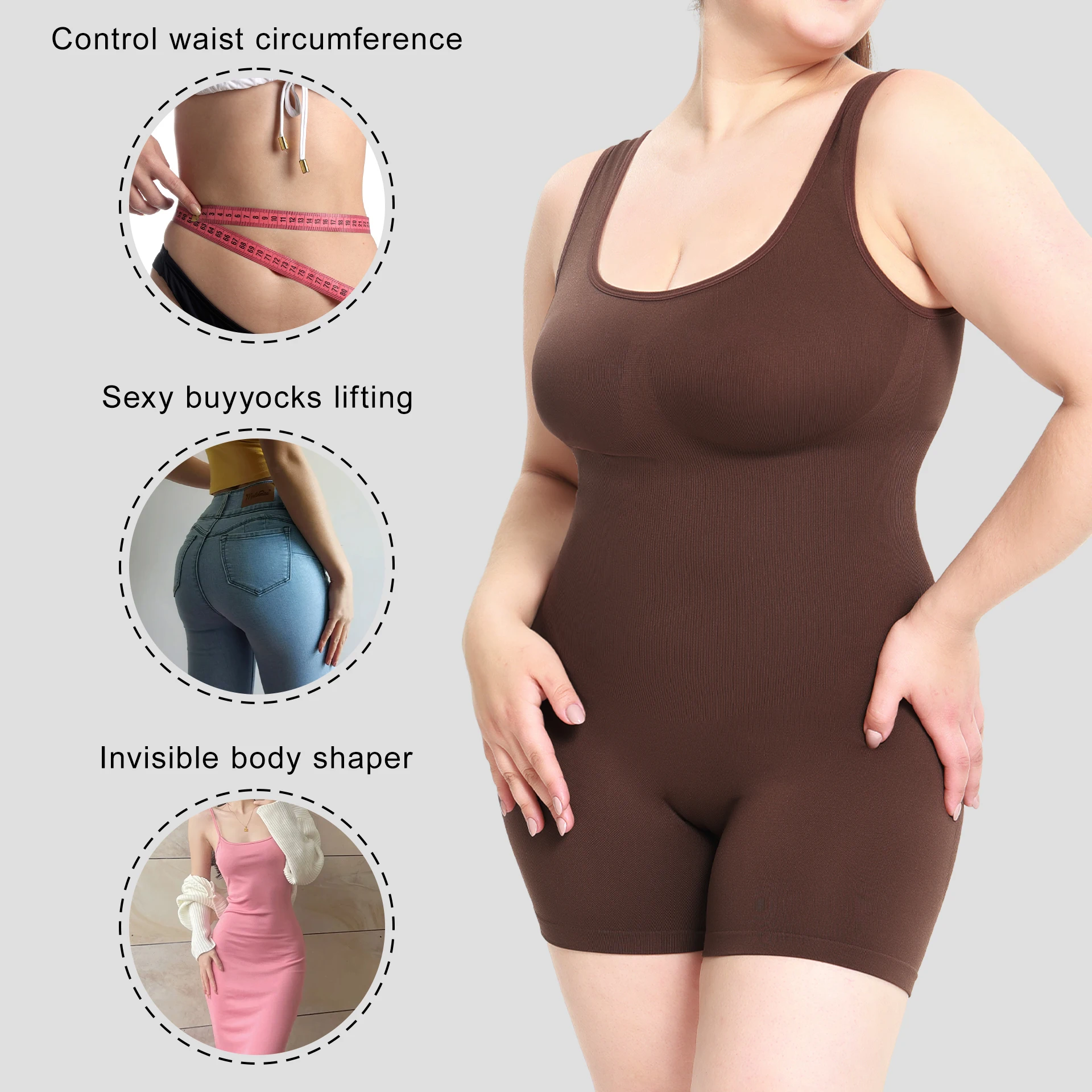 Women Full Body Shapewear Jumsuit Slimming Shaping Tummy Control Bodysuit Fashion Body Shaper Flat Tummy Jumsuit