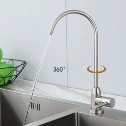 Direct Drinking Faucet Stainless Steel Kitchen Water Faucet 1/4 Inch Connect Hose Reverse Osmosis Filters Kitchen Water Purifier
