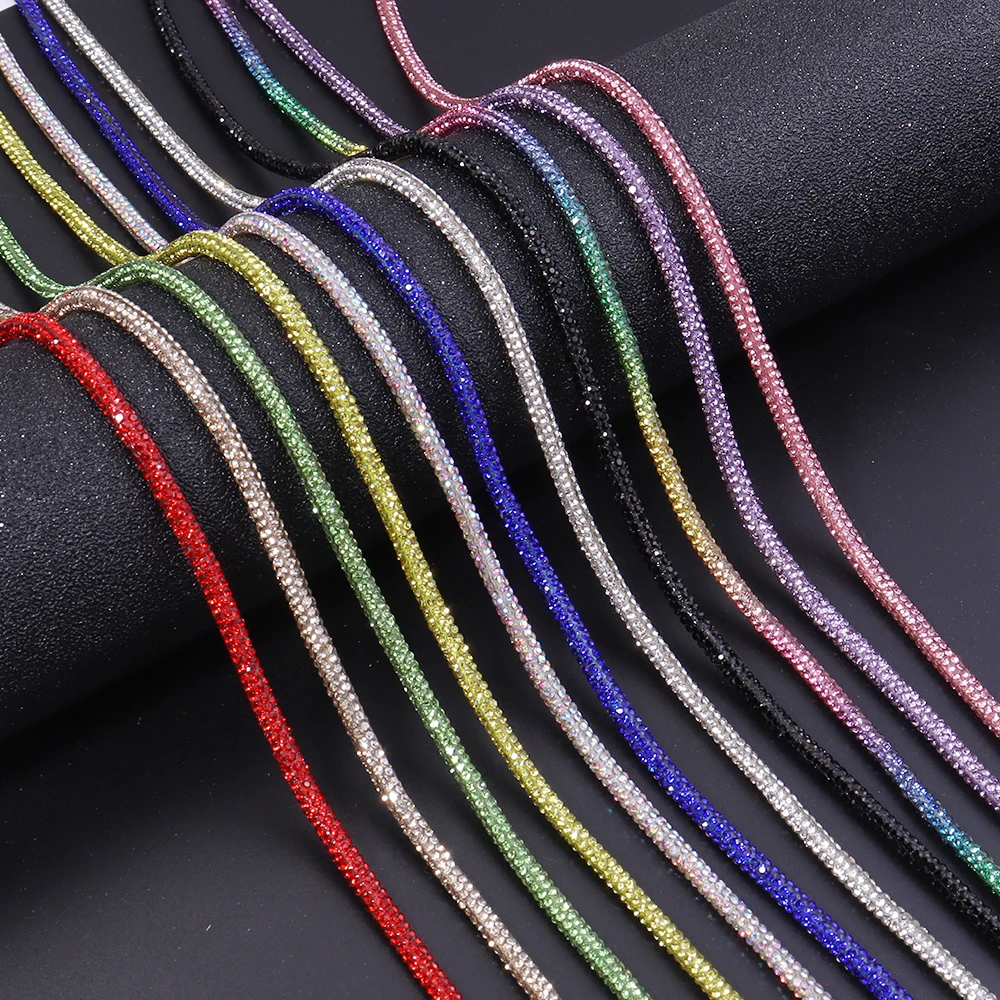 Colorful Rhinestone Chain - Crystal Dense Cup Banding for DIY Jewelry, Bows, and Headwear