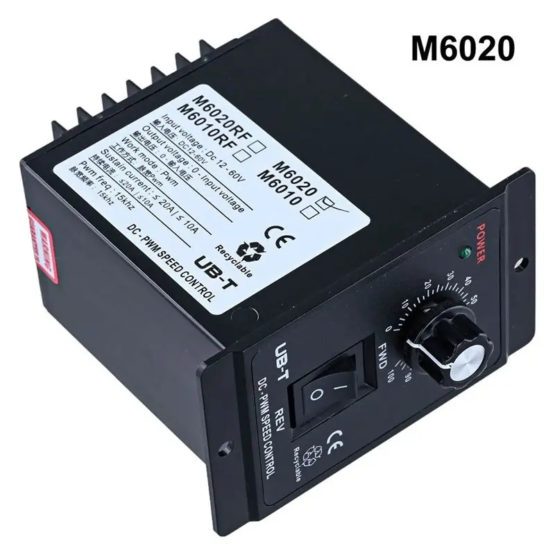PWM 레귤레이터용 DC 브러시 모터 속도 컨트롤러용 12V-60V 20A 전기 장비 액세서리 M6020