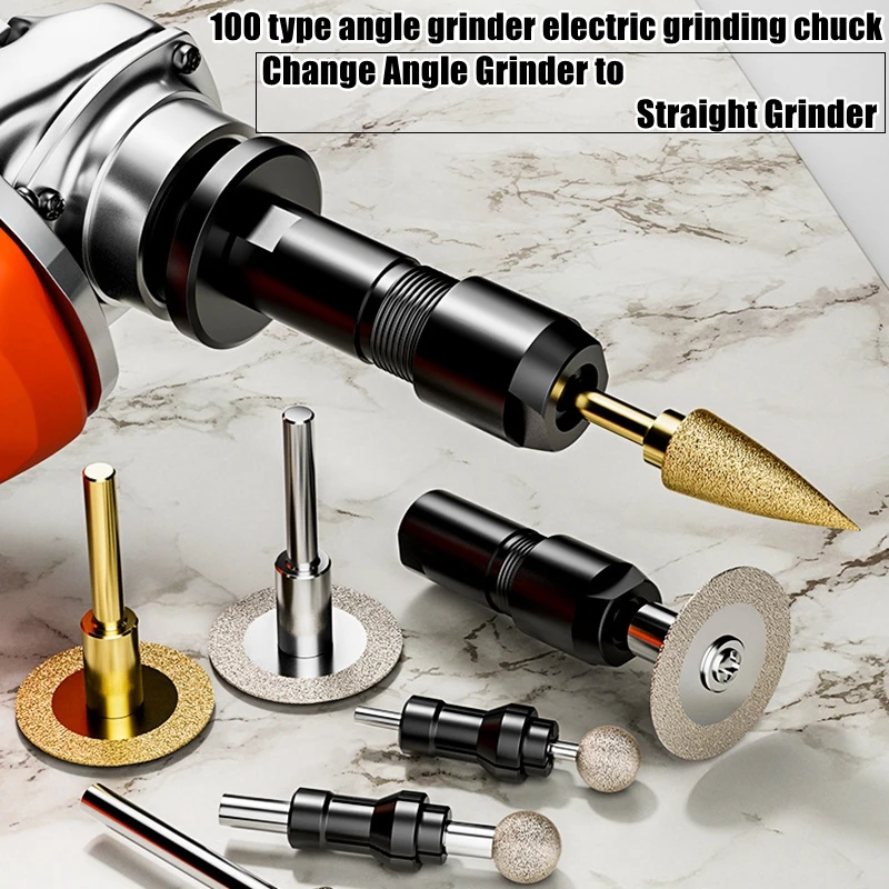 3/6mm Angle Grinder Modified Adapter To Straight Grinder Chuck M10 Thread Abrasive Tools For 100-type Angle
