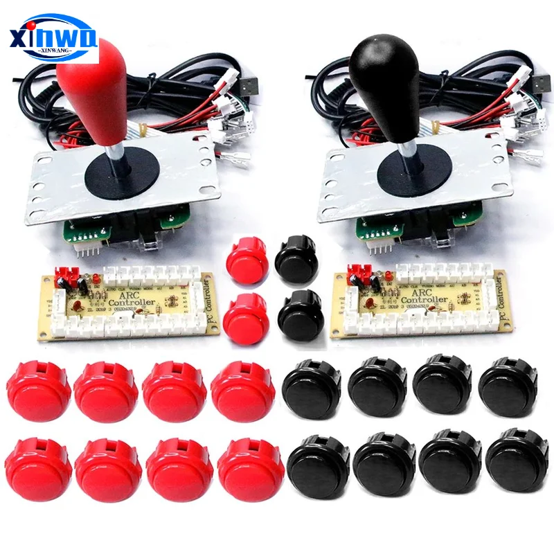

Копия Sanwa аркадный Комплект «сделай сам» с нулевой задержкой, Usb Настольный контроллер, игровой джойстик, командный ПК, Raspberry Pi, акустическая кнопка, набор с одним игроком