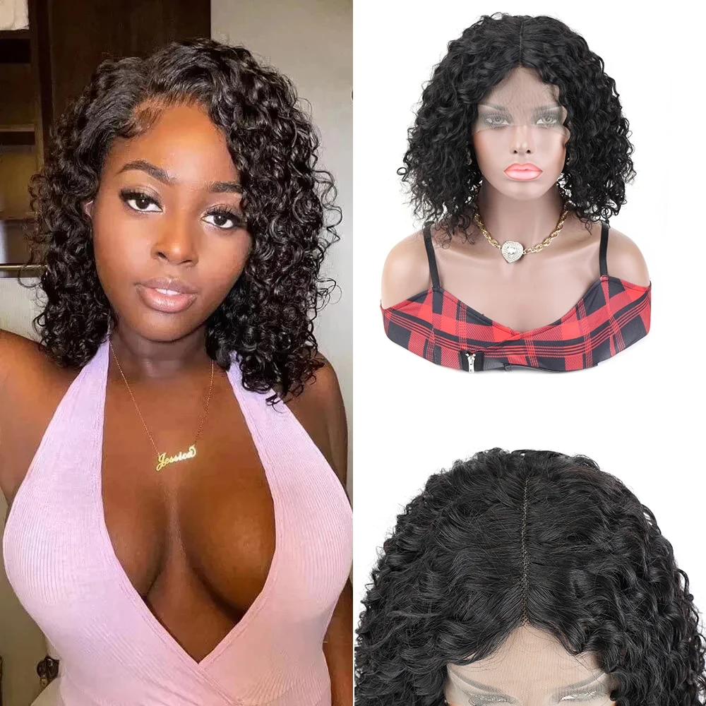 

Afro Kinky Curly Lace Front Human Hair Wigs 13x4 Hd Lace Frontal Wig Pre Plucked Malaysian Remy Deep Wave Hair Wig for Women