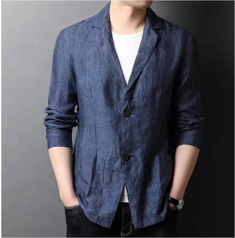 Thin linen suit spring autumn casual men's clothing casual jacket