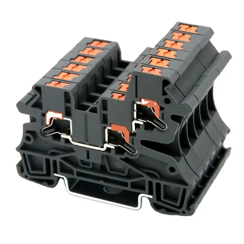 

PTV 2.5-TWIN 2.5m㎡ Side Contact Push-in(one in two out) RPI 2.5-TWIN Din Rail Terminal Block Approved by U/L CE RoHS