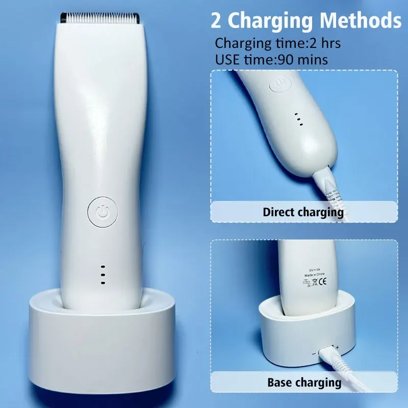 Body Hair Trimmer for Men & Women - Replaceable Ceramic Blades, Waterproof, USB-C Rechargeable Pubic Hair Bikini Groin Trimmer 3