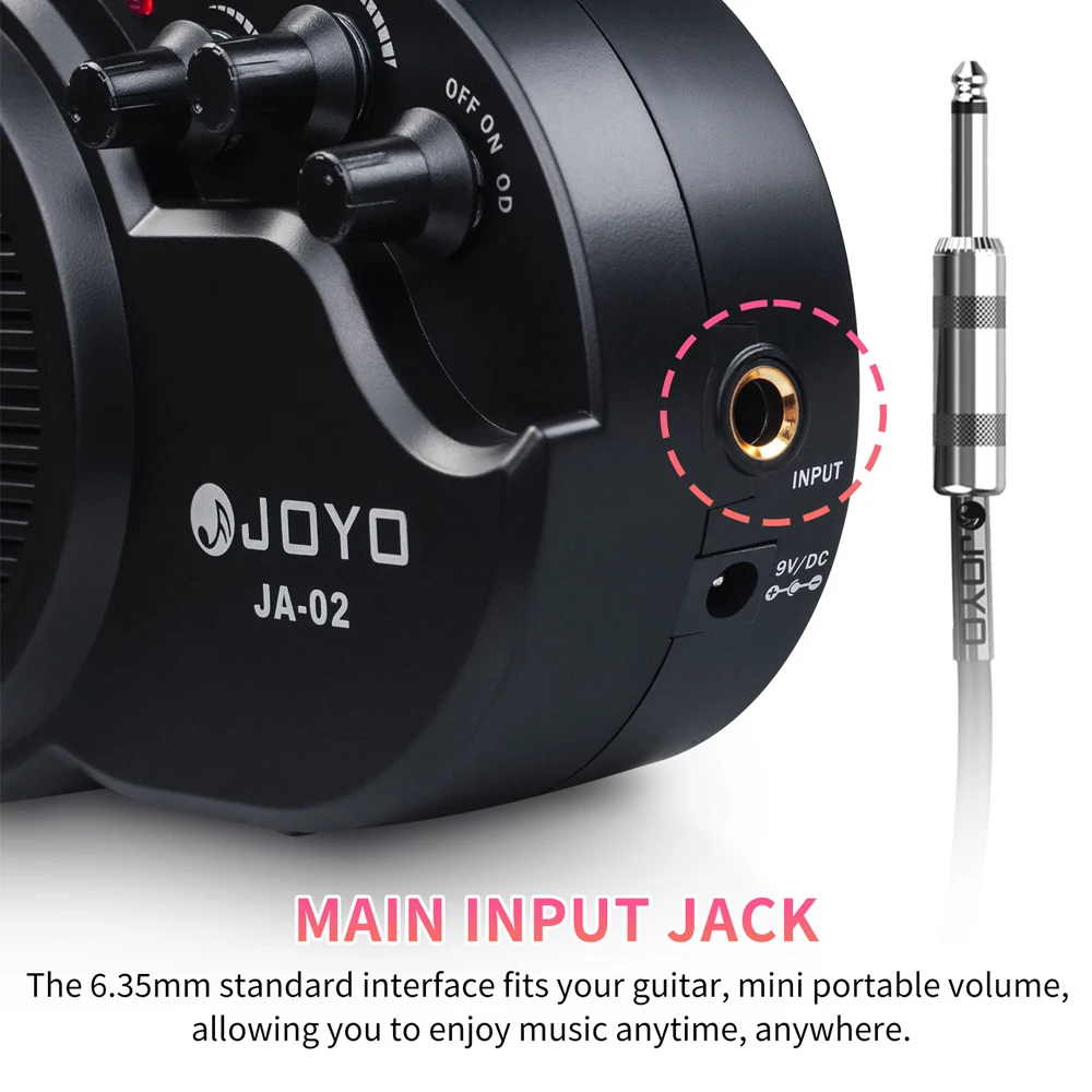 JA-02 Portable 3W Guitar Amplifier Volume & Tone Adjustment 3.5mm Headphone Jack