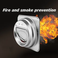 Stainless steel Range Hood Check Valve Draft Blocker Damper Inline Ducting Anti-odor Control Valve for Kitchen Ventilation Parts