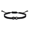 26 lettres initiales coeur Bracelets à la main réglable A-Z nom tressé Bracelets pour femmes hommes amitié bijoux