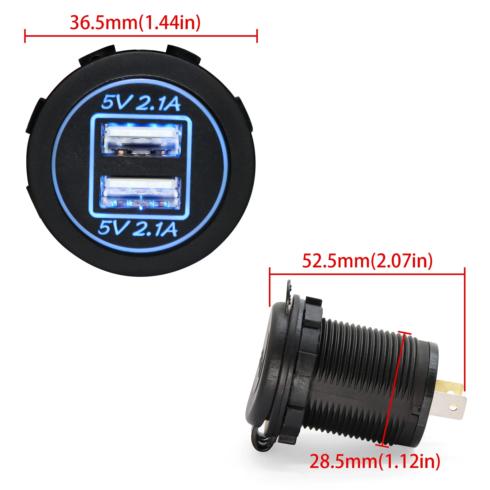 Dual USB Charger Socket 2.1A Car Universal Cigarette Lighter Waterproof USB Ports Fast Charge For Smartphone Car Boa