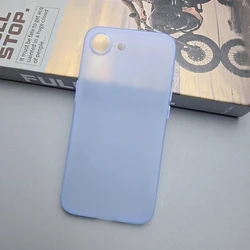 UltraThin Frosted Translucent Soft Case - Solid Color Clear Matte with Anti - Fingerprint Finish - iPhone 16 (Light Blue)