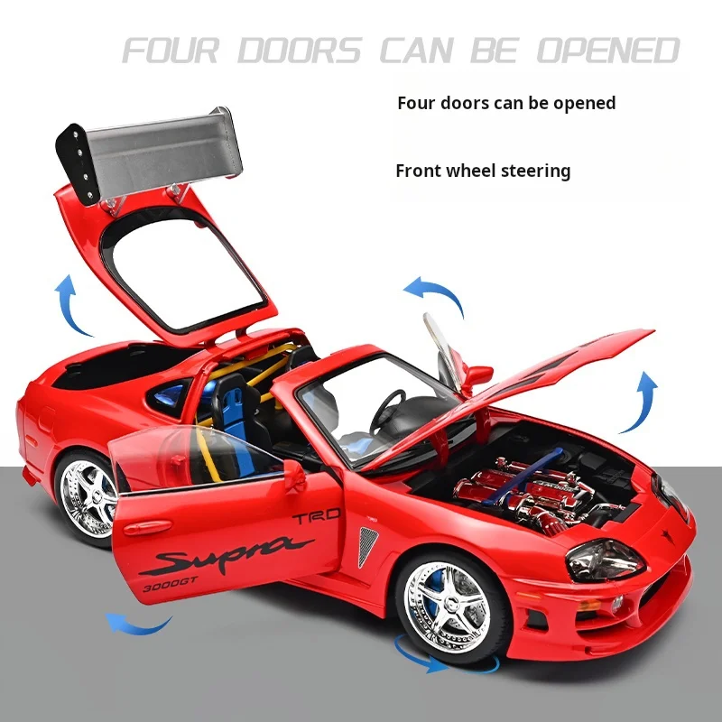 Premium Diecast Alloy Car with Openable Doors, Sound & Light Features - Collectible Ornament Gift
