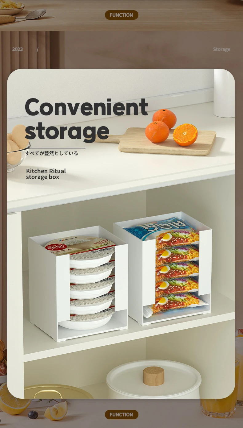 Korea Ramen Storage Box Kitchen Instant Noodle Cup Tissue Storage Bins Facial Mask Storage Box Multi-function Tabletop Organizer